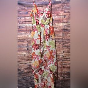 Fashion Nova Floral Hi-Lo Spaghetti Strap Floor Length Too